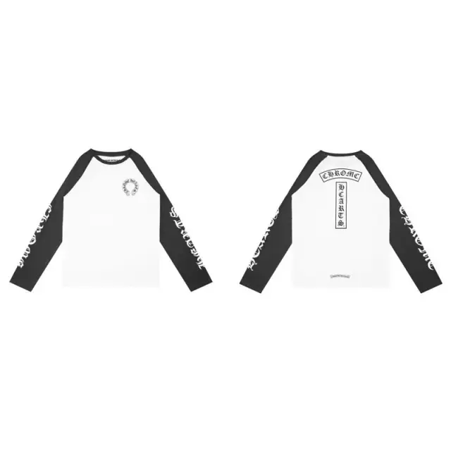 Chrome Hearts Raglan Long-Sleeve T-Shirt White/Black