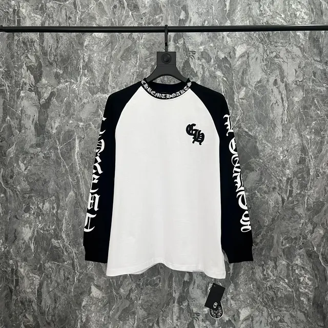 Chrome Hearts CH Raglan Long-Sleeve T-Shirt White/Black