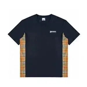 Burberry Check Panel T-Shirt Navy / Check