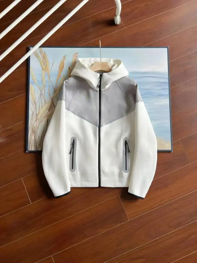 Nike Sportswear Tech Fleece Full-Zip Hoodie White / Grey