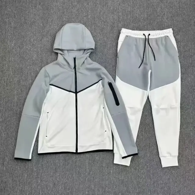 Nike Tech Fleece Tracksuit Grey White