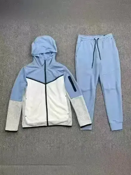 Nike Tech Fleece Tracksuit Light Blue Grey White