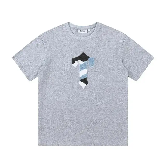 Trapstar Chenille T-Logo T-Shirt Grey Light Blue