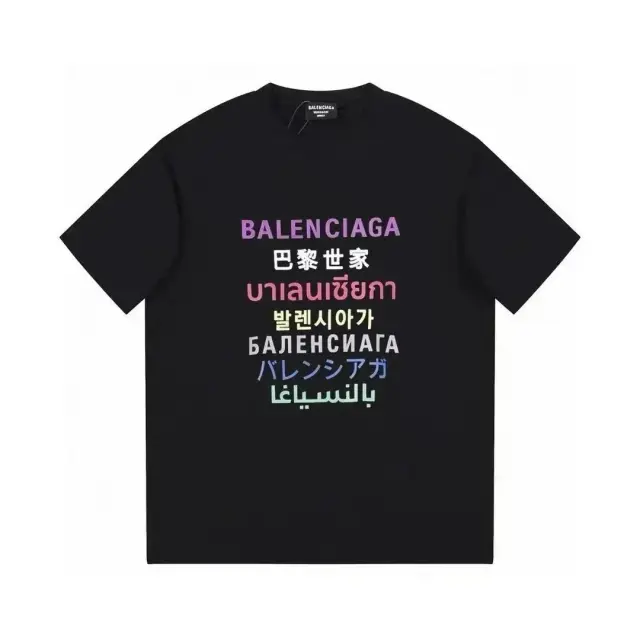 Balenciaga Languages T-Shirt Black Multicolor