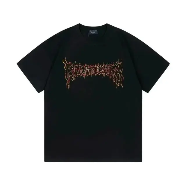 Balenciaga Flame Logo T-Shirt Black