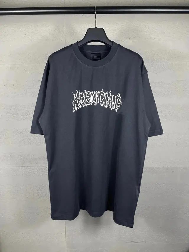 Balenciaga Flame Logo T-Shirt Dark Grey