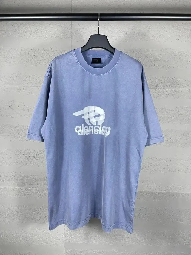 Balenciaga 3B Sports Icon T-Shirt 'Washed Blue'