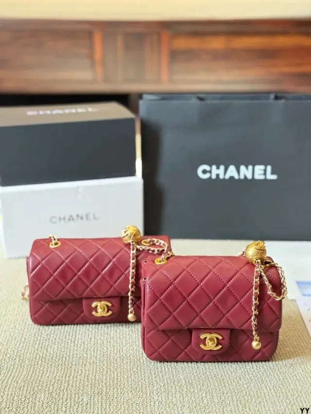 Chanel Mini Square Flap Bag Burgundy
