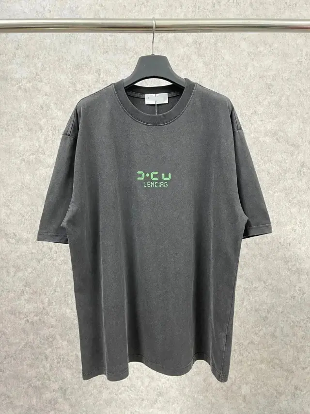 Balenciaga Digital Logo T-Shirt Washed Black