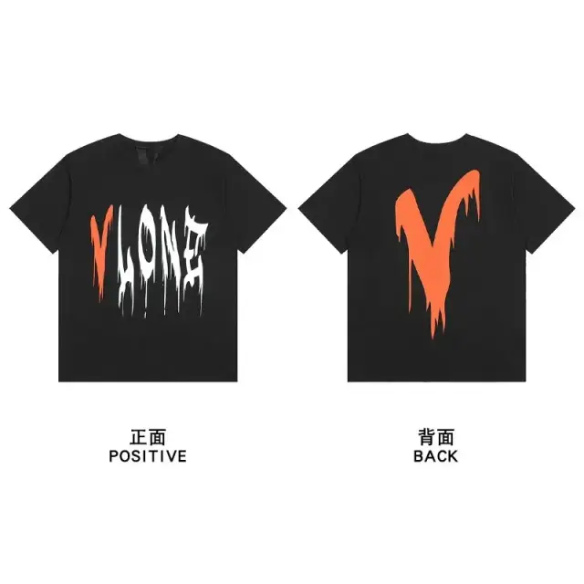 VLONE Drip T-Shirt Black / Orange