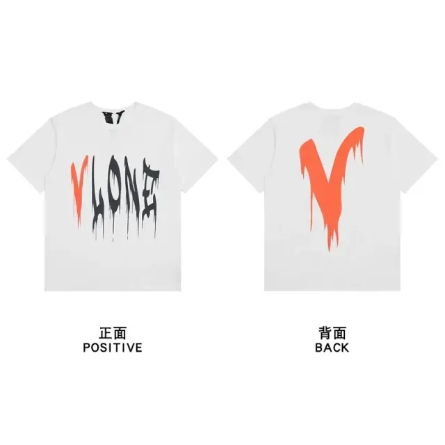 VLONE Drip T-Shirt White / Orange