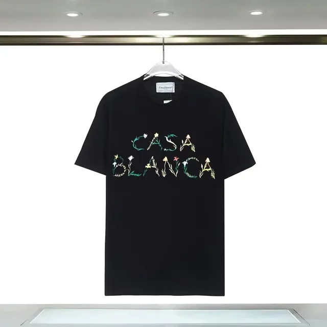 Casablanca Floral Logo T-Shirt Black