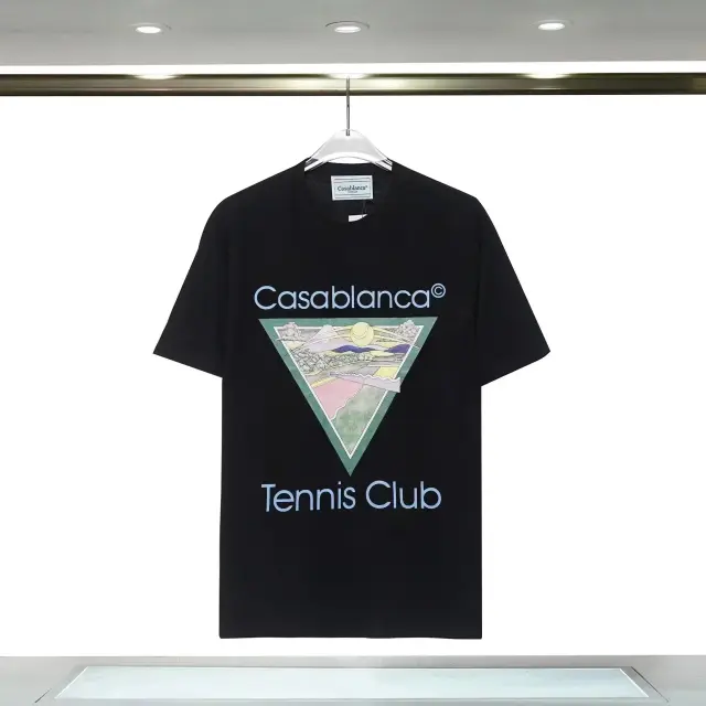 Casablanca Tennis Club Mountain T-Shirt Black