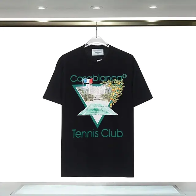 Casablanca Tennis Club Orange T-Shirt Black