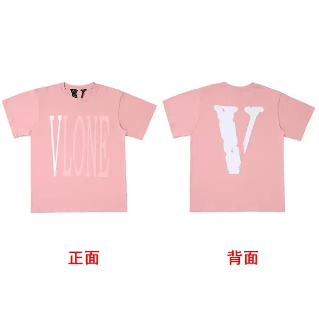 VLONE Logo T-Shirt Pink White