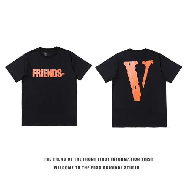 VLONE Friends- T-Shirt Black Orange