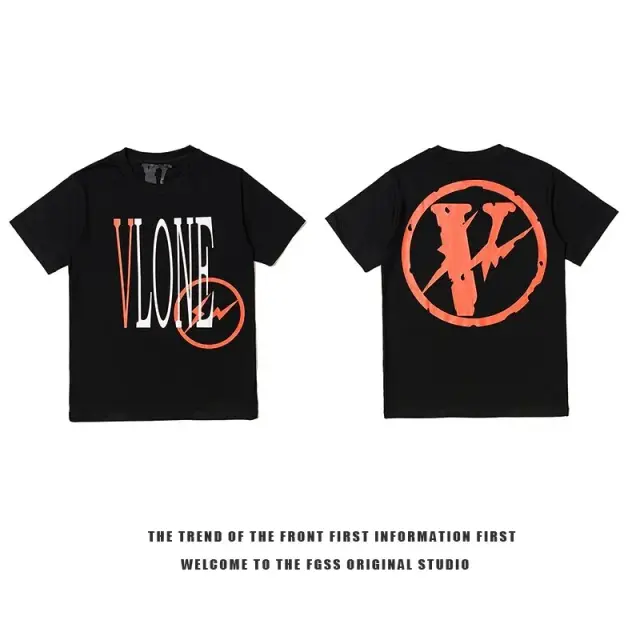 VLONE x fragment design Logo T-Shirt Black Orange
