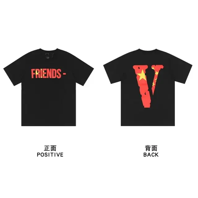 VLONE Friends T-Shirt Black Red Yellow