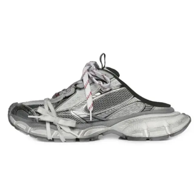 3XL distressed silver half-shoe