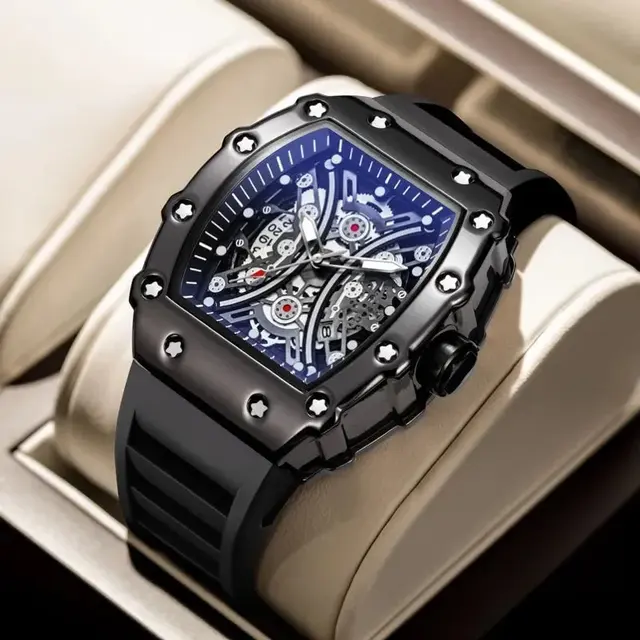 Tonneau Skeleton Dial Watches