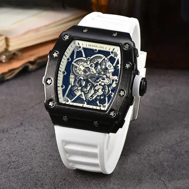 Hengblong Tonneau Skeleton Sport Watches