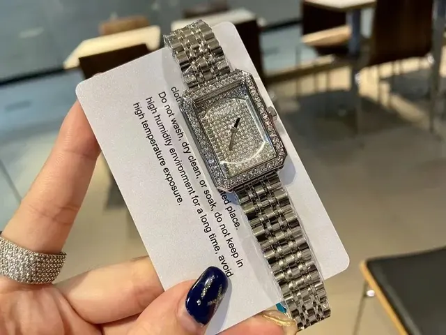 Rhinestone Embellished Steel Strap Watches