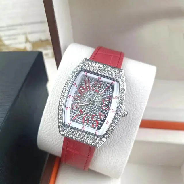 Luxury Rhinestone Tonneau Wristwatch