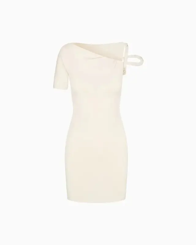 Asymmetric Sleeve Bodycon Mini Dresses
