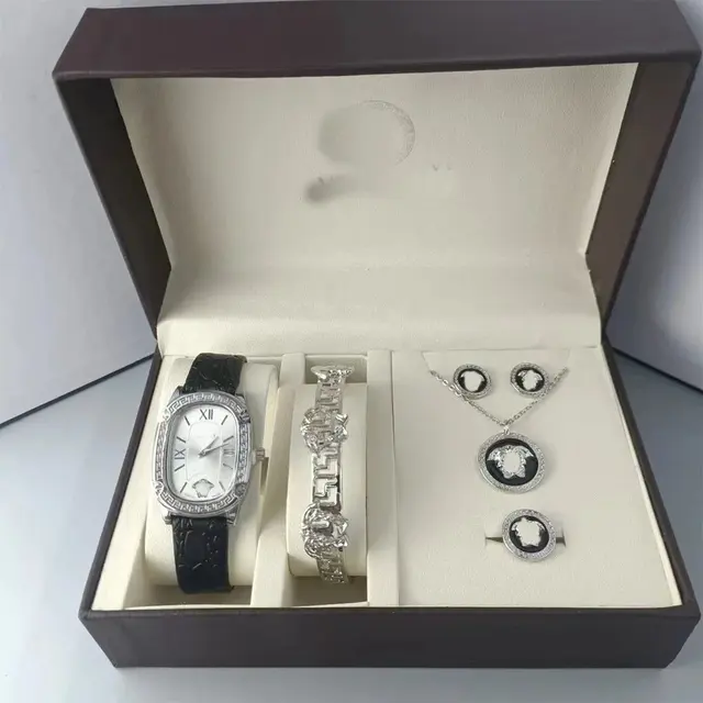 Versace Square Watch and Jewelry Gift Set