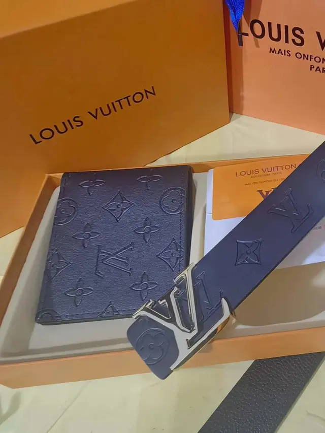 Louis Vuitton Monogram Belt And Wallet Sets