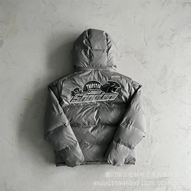 Grey Reflective Shooter Jacket with Removable Cap