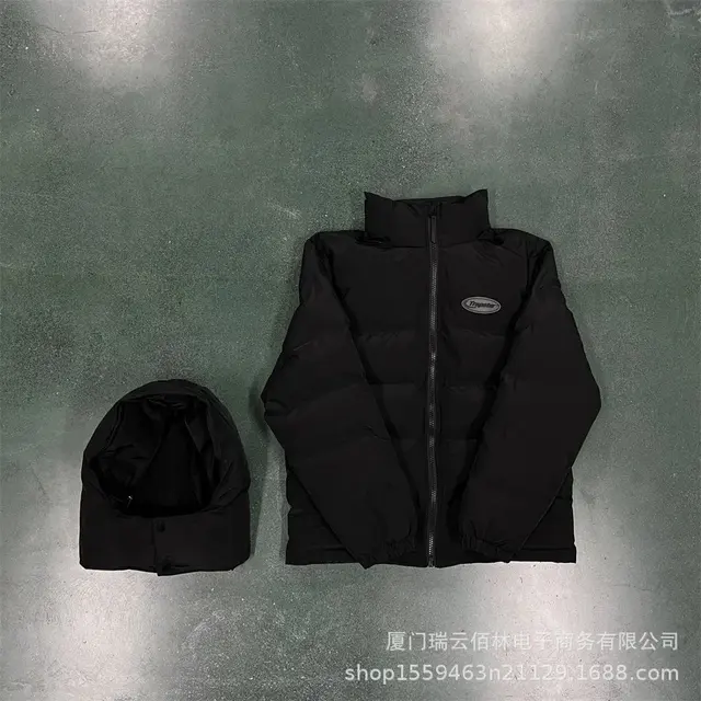 Black Padded Removable Hat Jacket
