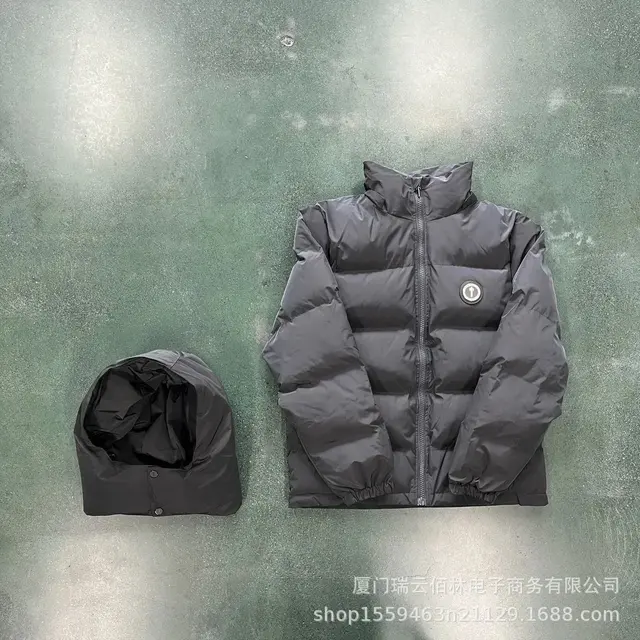 Stone Grey Removable Hat Embroidered Jacket