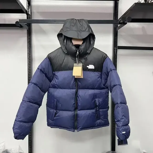 Navy blue with a hood