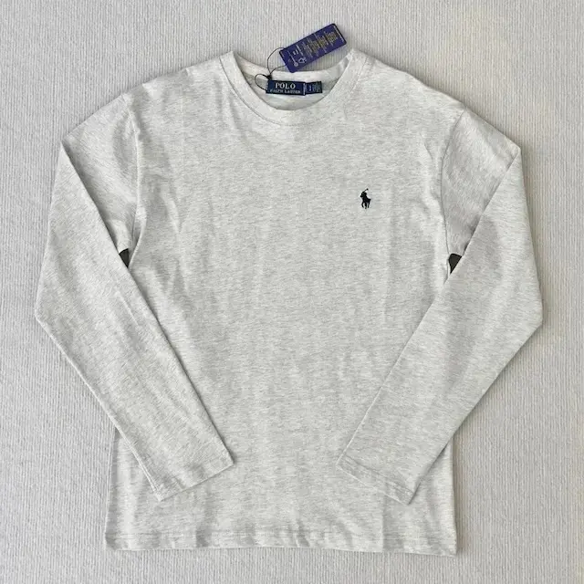Long-sleeve small-embroidered shirt [gray]-black label