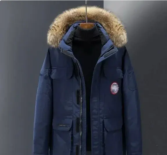 Navy blue down jacket
